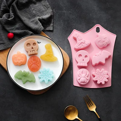 

T1122 6 cavity Halloween pumpkin silicone mold baking mold