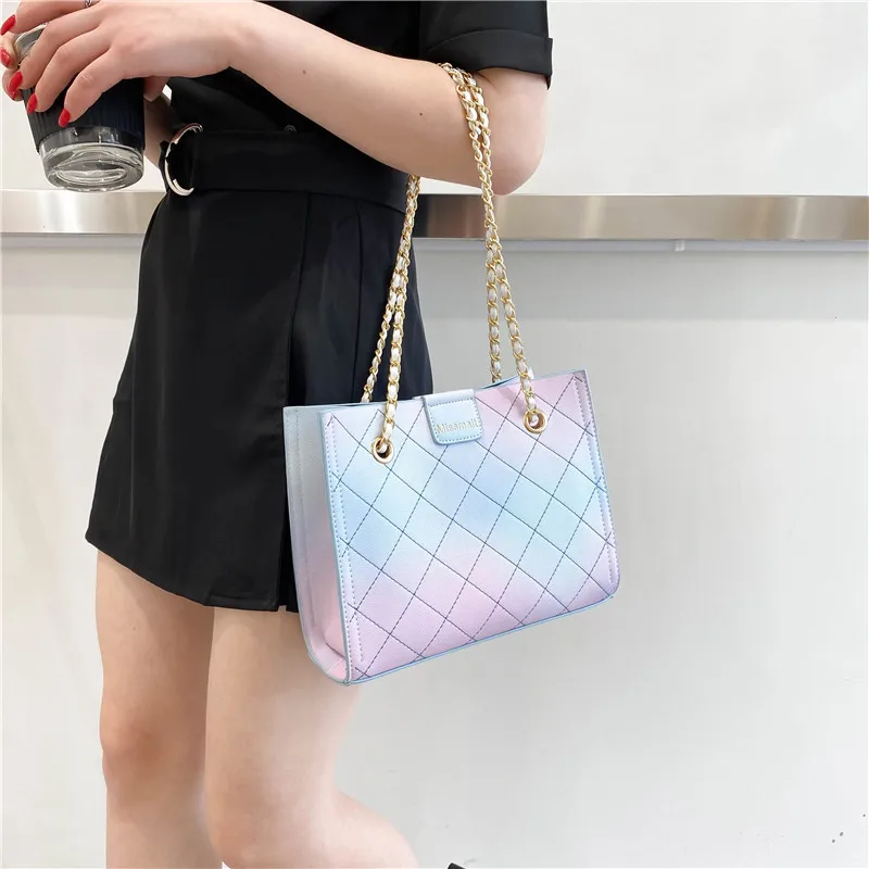 

Trendy 2022 Style Handbag Unique Gradient Color Large Capacity New Handbags for Women Lady Tote Hand Bag, As show