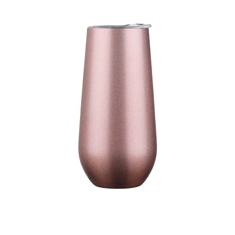 

6oz Double Walled Skinny Egg Shape Insulated Stainless Steel Vacuum Wine Cup Wine Tumbler