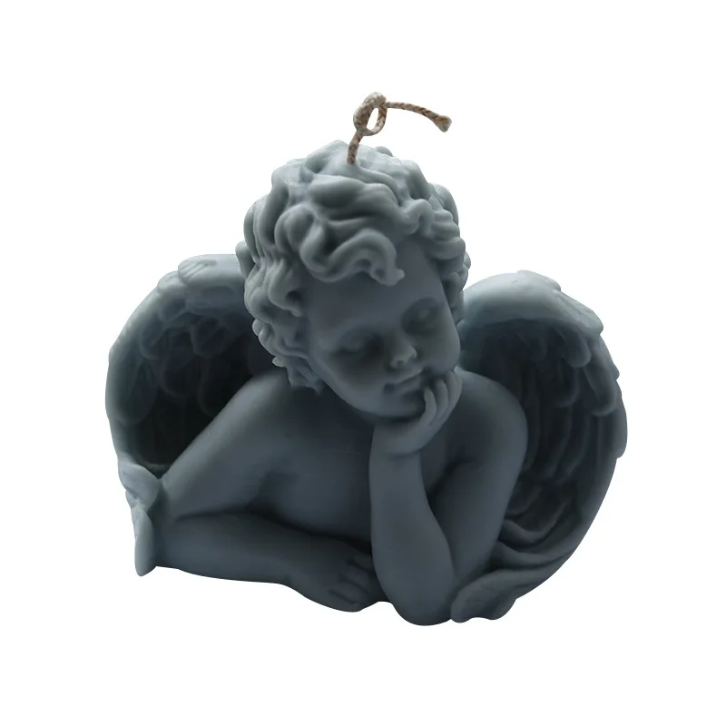 

3D custom angel silicone candle mold DIY handmade soap candle holder aromatherapy plaster decoration craft resin mold, Random