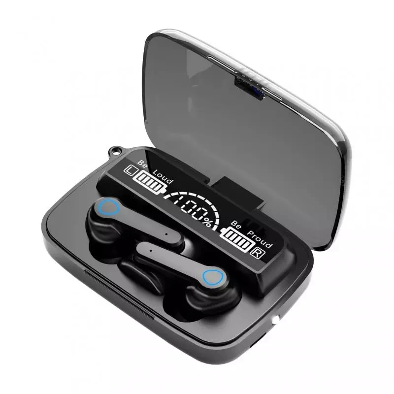 

TWS M19 Wireless Bluetooth V5.1 Headphones Stereo Waterproof Earbuds Earphones Touch Control Sport Headset LED display, Black