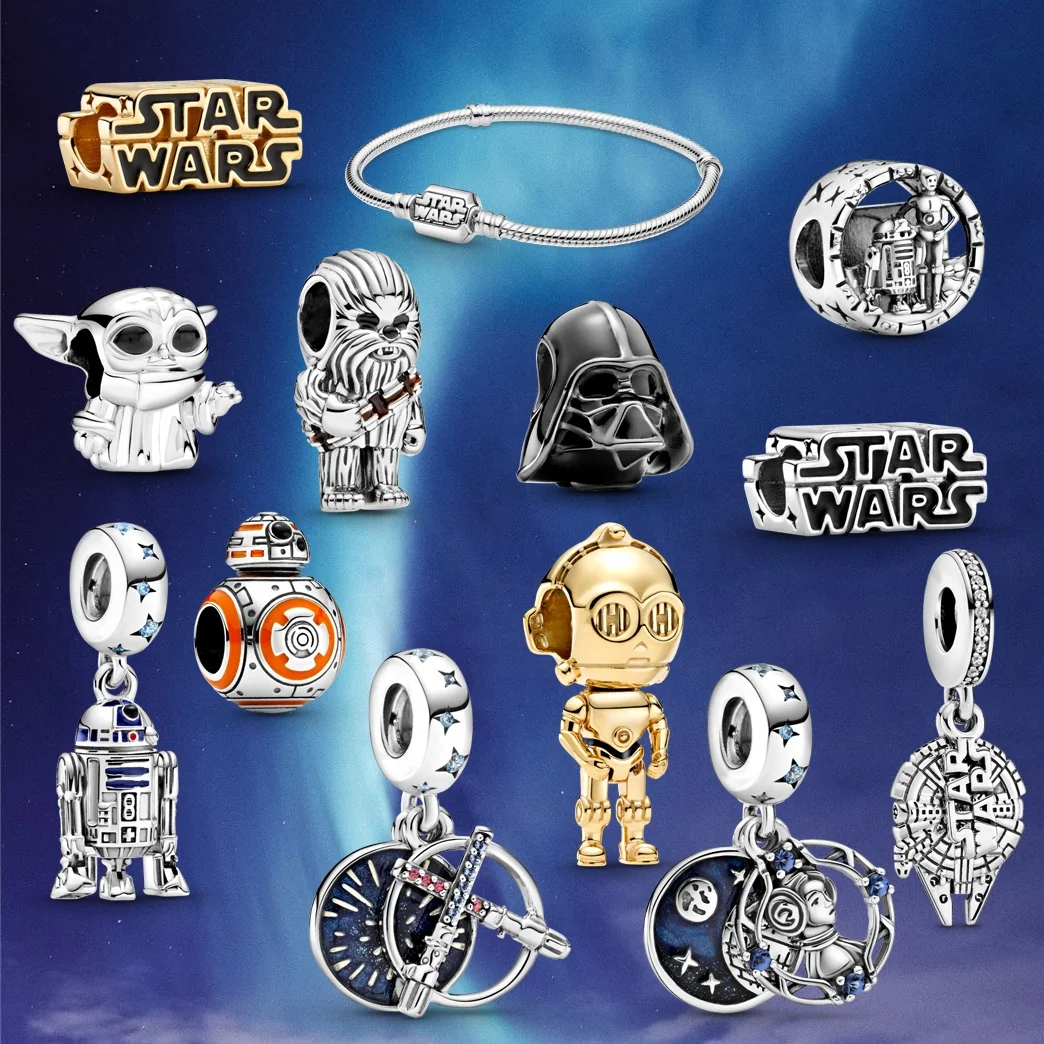 

2021 high quality star charm wars for charms bracelet for women 925 sterling Silver jewelry
