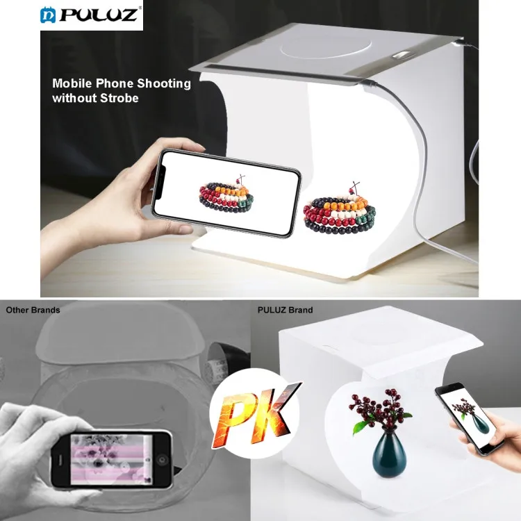 

Fast Shipment PULUZ 20cm Mini Photo Studio Portable Light Box Shooting Tent Kit with 6 color background photography equipment