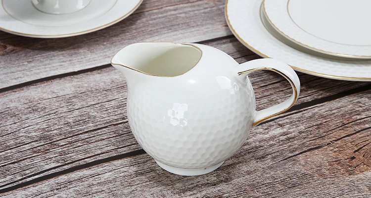 Gold Rim Dinnerware Sets New Bone China Ceramic Dinner Plates