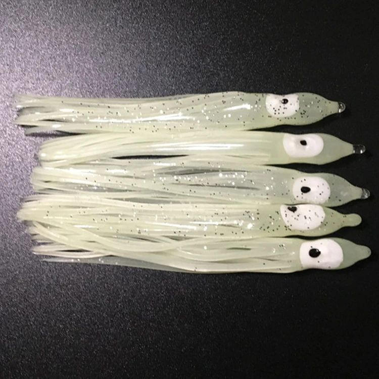 

10cm octopus skirts squids fishing lure tuna soft worm for trolling octopus jig with crab soft crab fishing lure rubber octopus, Vavious colors