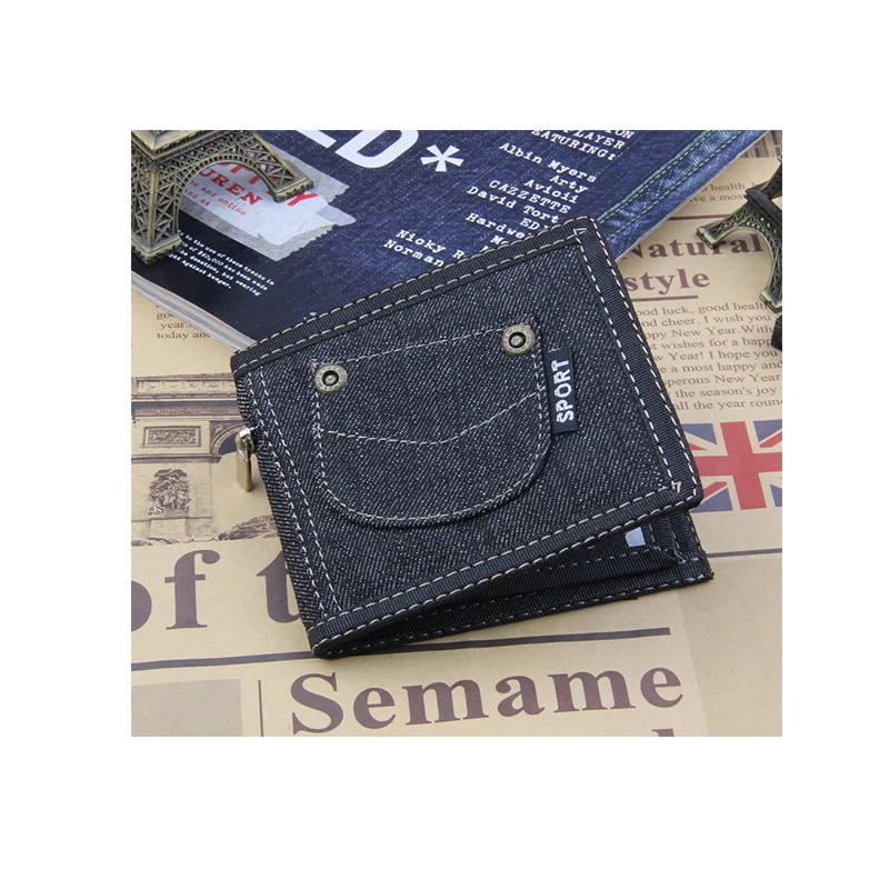 

men's refined style jeans wallets for young man, Blue