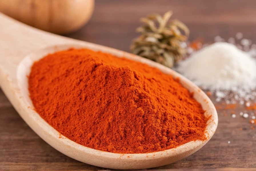 Close-up of regular paprika next to liquid smoke bottle showing proper substitution ratio