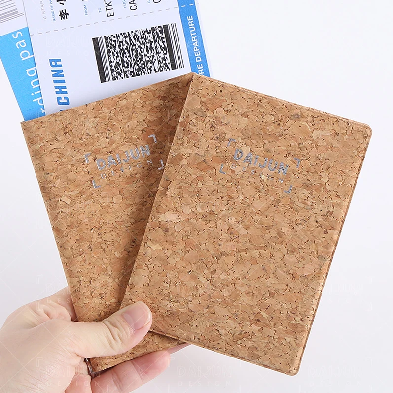 

Eco Friendly Cork Leather Passport Travel Wallet Cover Holders, Burlywood