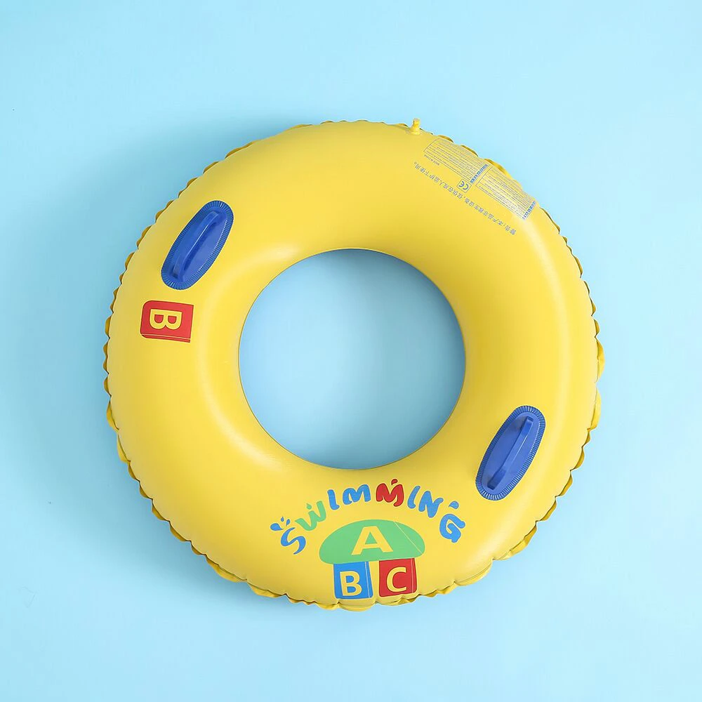 
Yellow Inflatable Swim Rings Plastic Swimming Float Ring 