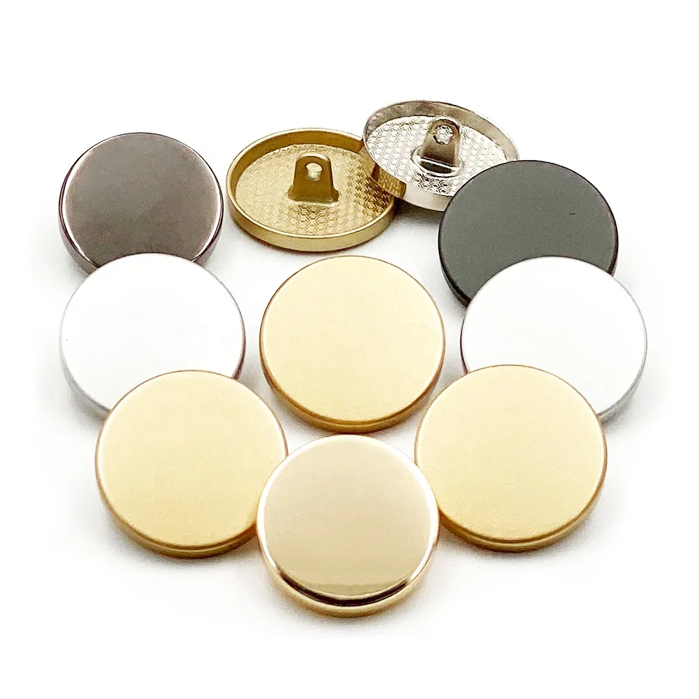 

Xinpeng Buttons Round Matt Gold Custom Flat Around Shank Metal Button For Coat, Customized