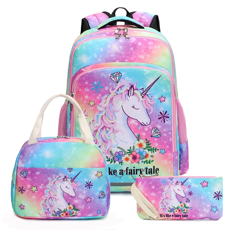 

Custom Fashion Rainbow Mochilas Para Escuela Children Kids Girls School Bags Backpack, Optional