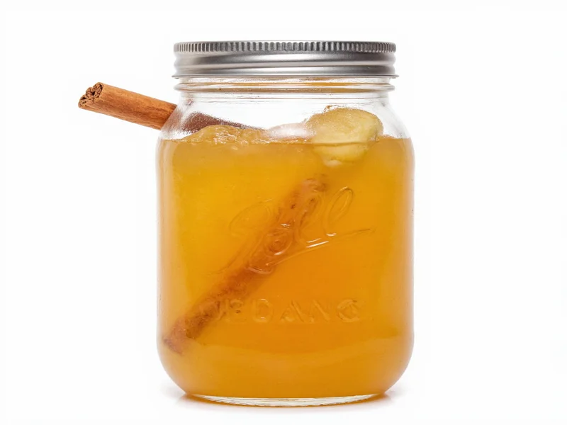 Homemade applesauce in mason jar with cinnamon stick