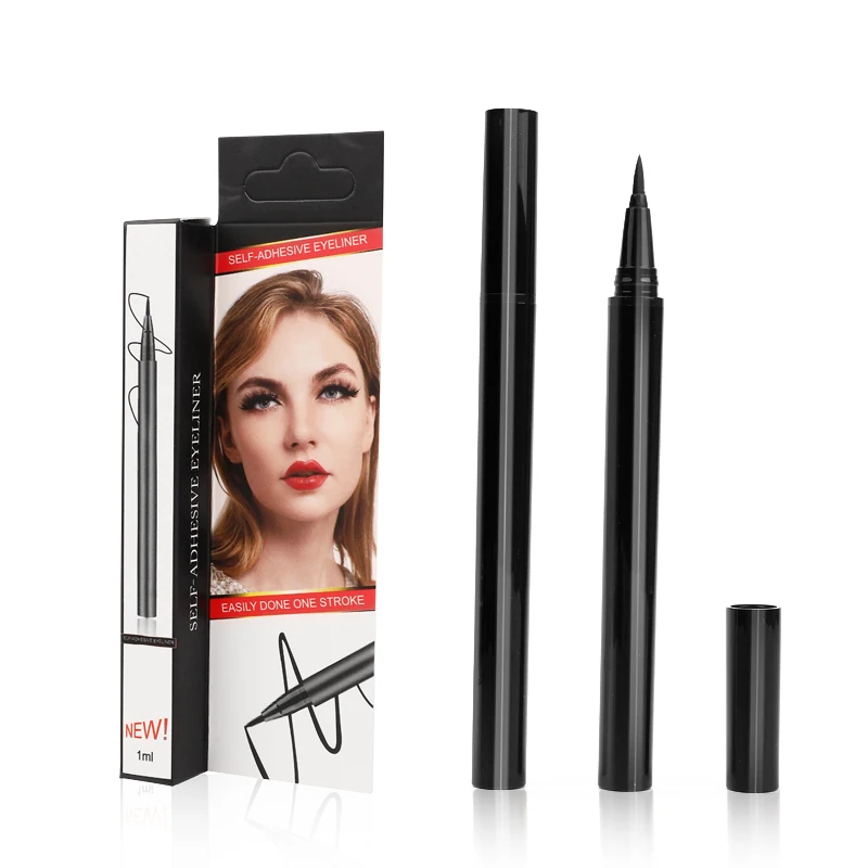 

new self-adhesive eyeliner quick-drying non-smudge soft-tip liquid eyeliner pen 3-in-1 black viscous eyeliner