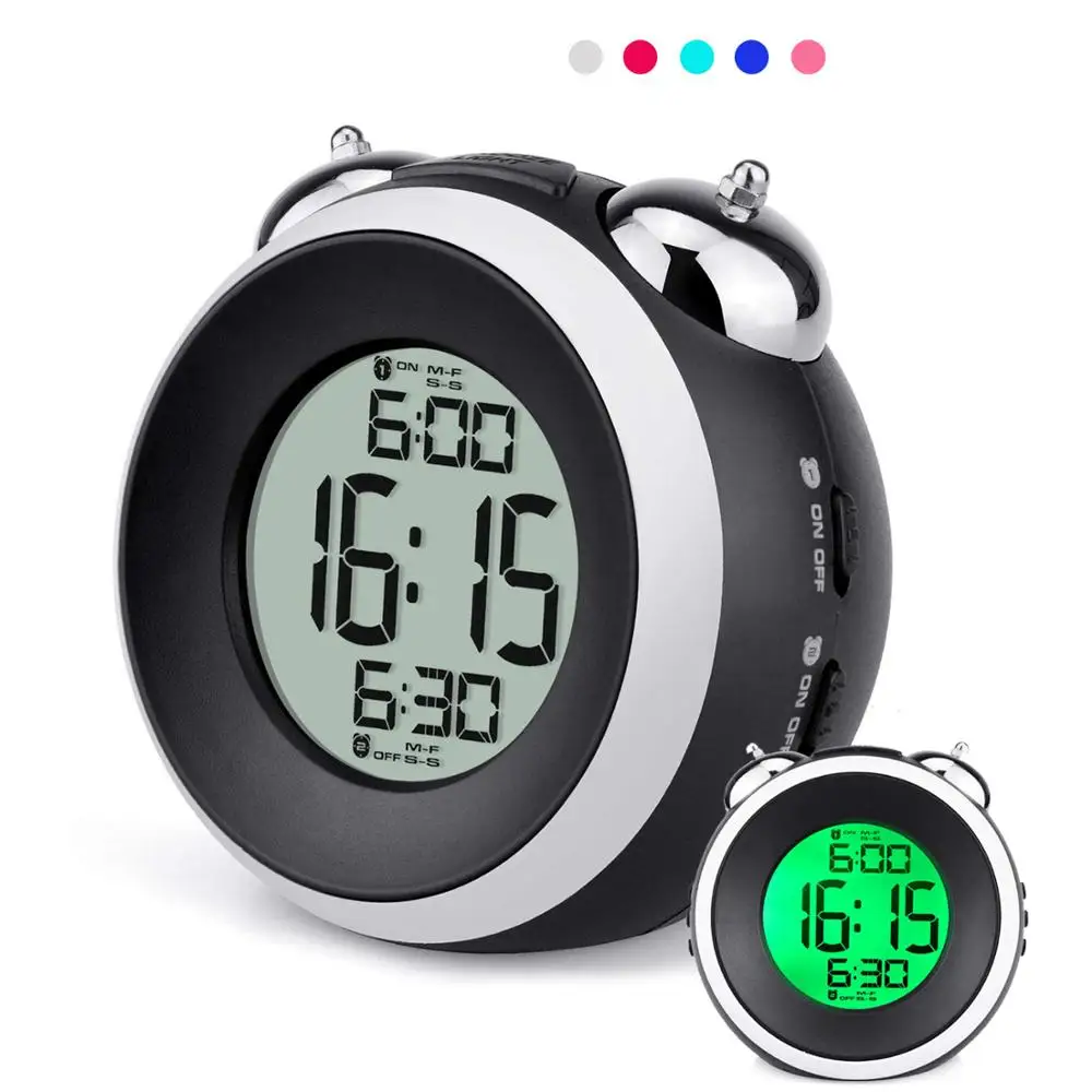 

Loud For Heavy Sleepers-Dual, Snooze,Backlight Silent With Light, Digital Alarm Clock