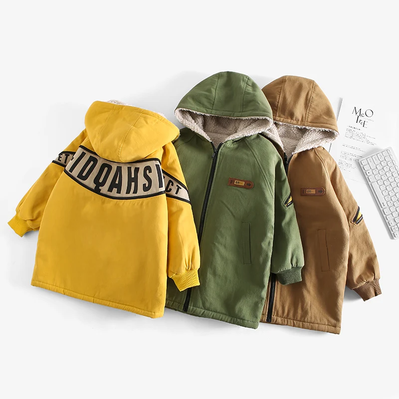 

Hot selling girls coat 2021 autumn and winter new Korean children foreign air plus cashmere plus thick cotton jacket