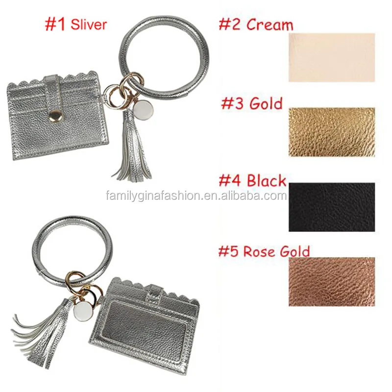 

Wholesale Personalized PU Key Chain Bracelet With Card Holder, As pics show