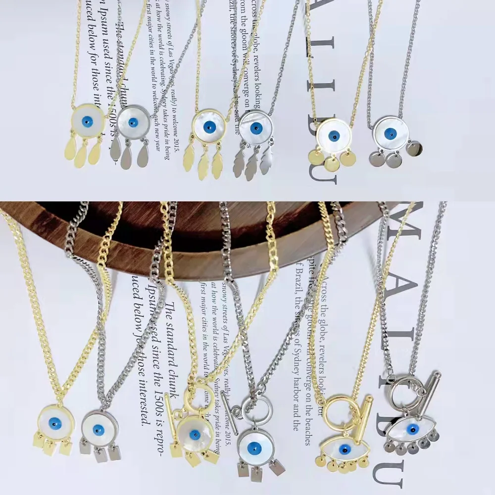 

Gold Plated Stainless Steel Necklace Unisex Eye Necklace Eye Necklace