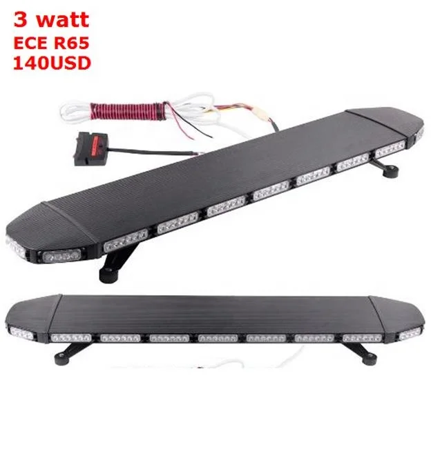 

Free Shipping ECE R65 Super bright 3 watt tow truck lightbar emergency vehicle warning lightbar car flash strobe light bar, Red, blue ,amber, white, green or mixed color are available