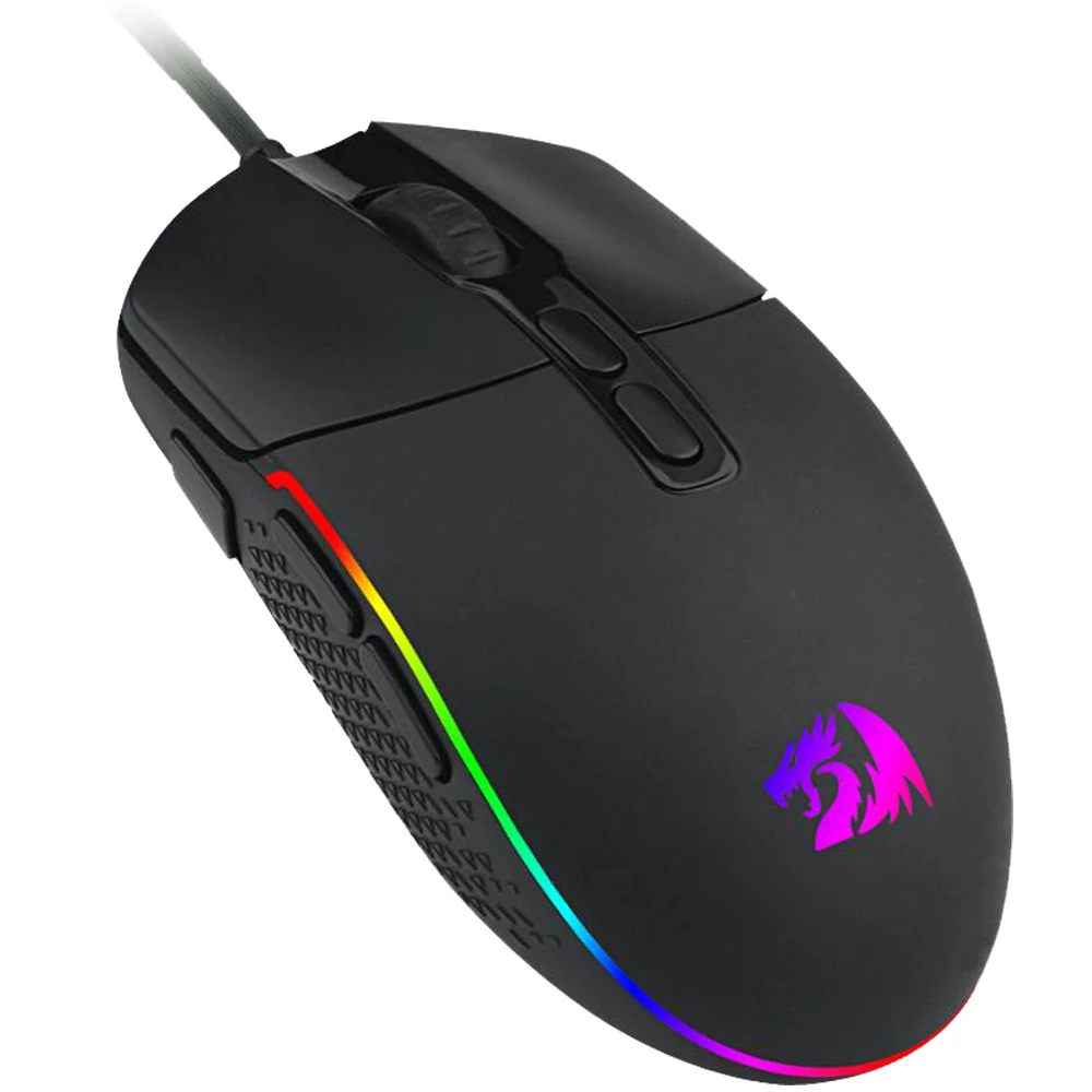 

Redragon M719 Invader Wired 7 Programmable Buttons RGB Backlit 10000 DPI Optical Gaming Mouse, Balck