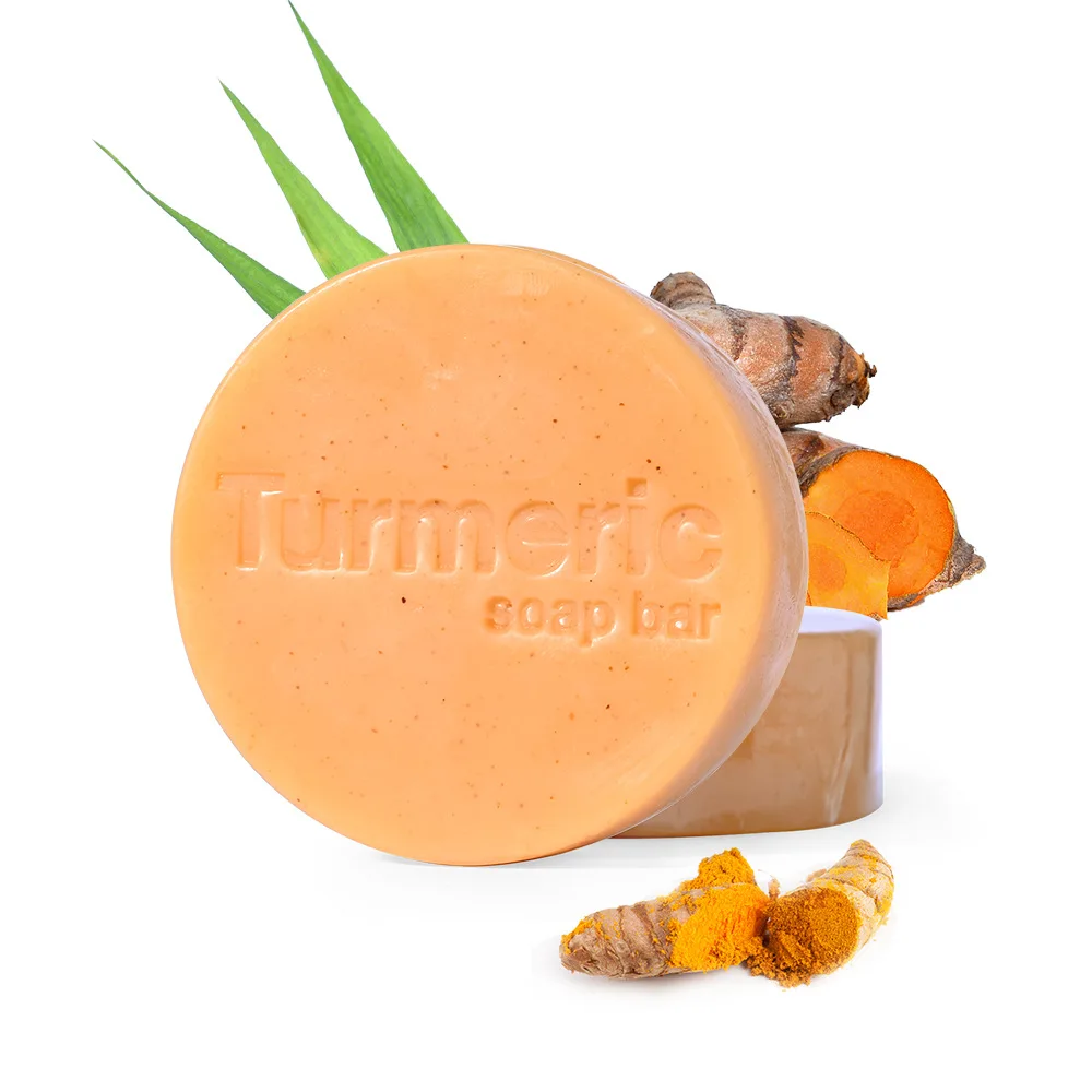 

Amazon hot sale Handmade Soap Turmeric Ginger Root Extract Skin Whitening Anti Acne Natural Organic Lemon Tumeric Soap
