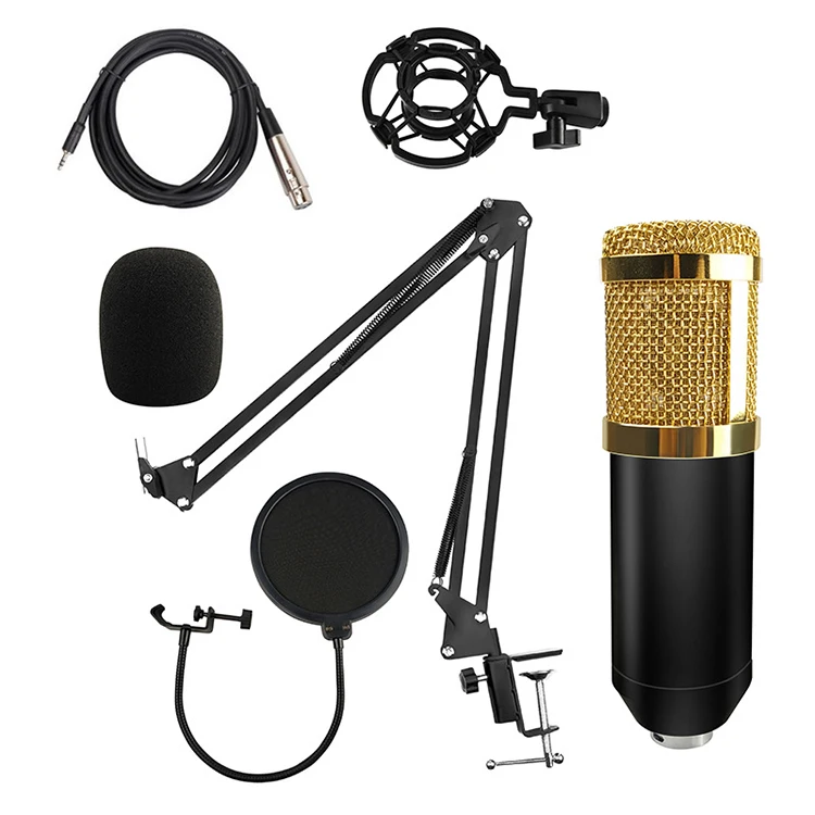 

USB Condenser Microphone Set,Professional Cardioid Computer Mic with Adjustable Scissor Arm Stand Shock Mount