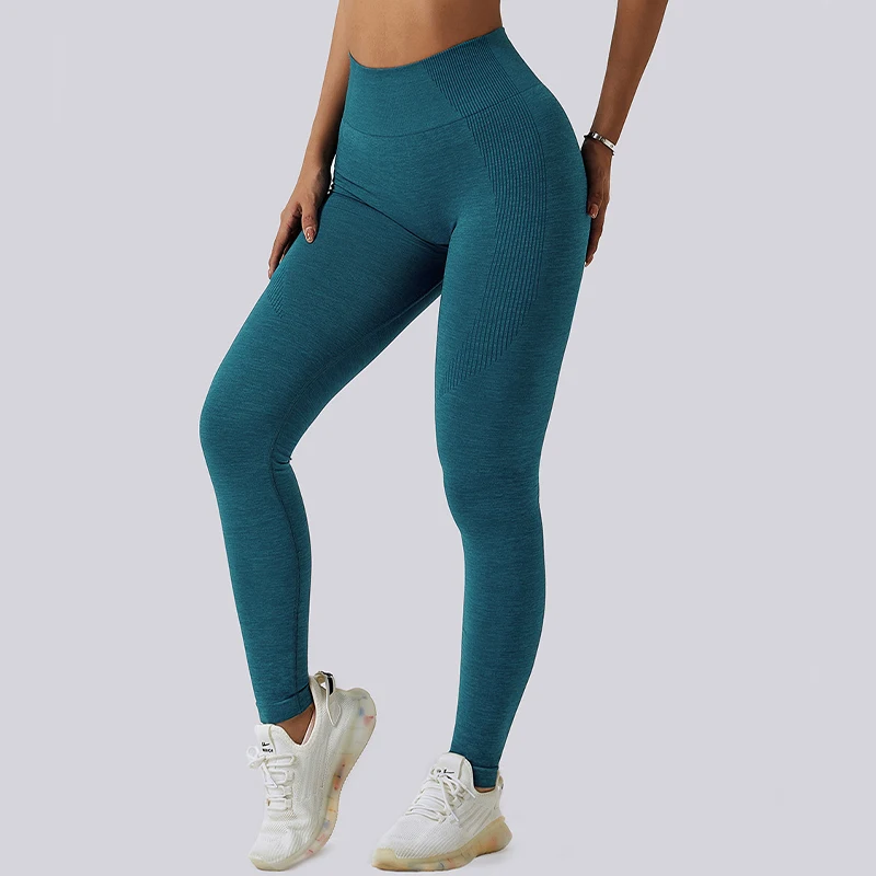 

High Waist Gym Fitness Wear Custom Logo Seamless Scrunch Butt Lift Breathable Workout Sports Yoga Leggings Women Clothing