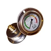 China Aseismatic Industrial 3 Color Glycerine Filled Price Pressure Gauge 25 Mpa back installation method