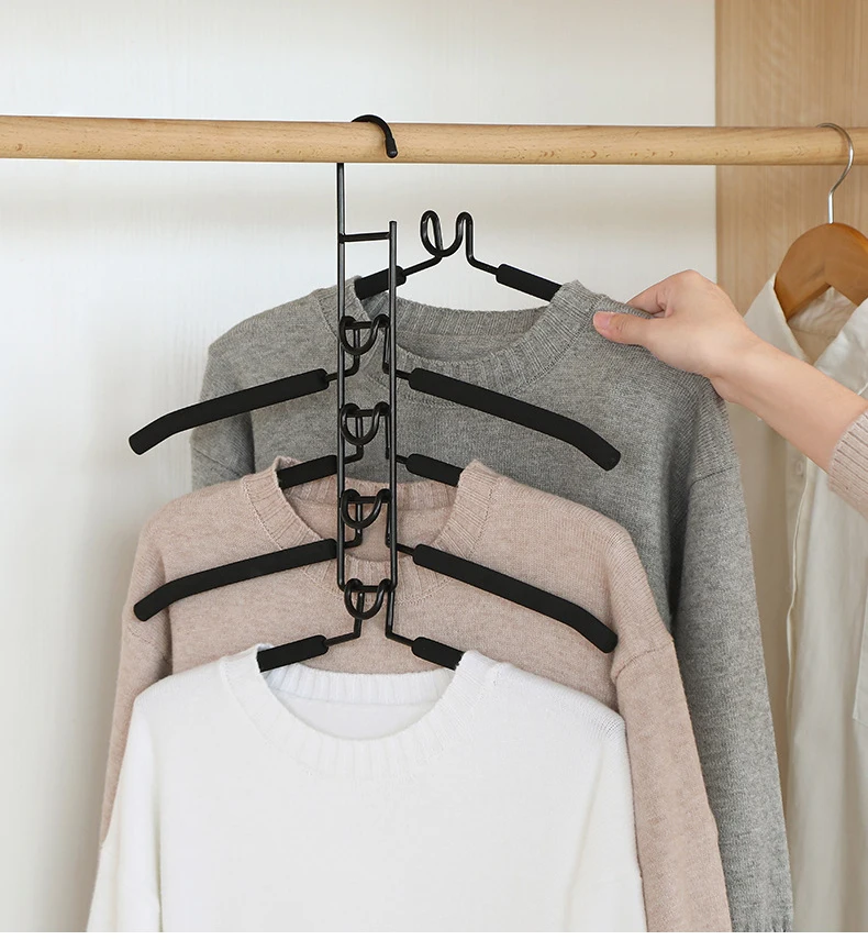 

ZQ33 Multifunctional Multi-layer Clothes Rack Foldable Multi-functional Hangers Folding Hangers Clothes Coat Rack, As pic