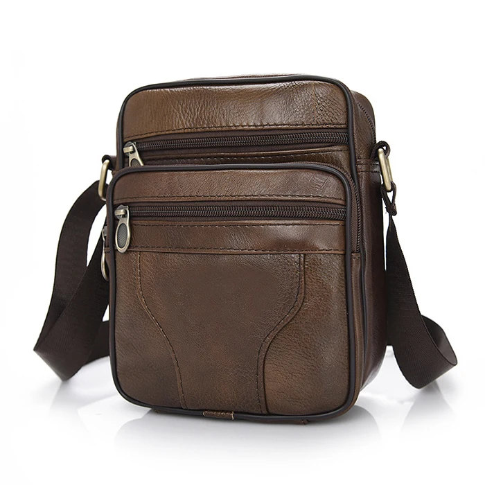 

High Grade Men's Multi - functional Genuine Leather Business Bag Boutique Leather Men's Shoulder Bag, Black,brown