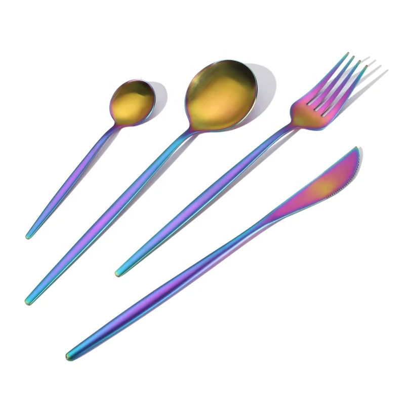 

Cheap luxurious matte/mirror stainless steel gold coffee spoons forks and knives for events bulk portuguese cutlery, Gold / rose gold / rainbow / champagne / black / silver