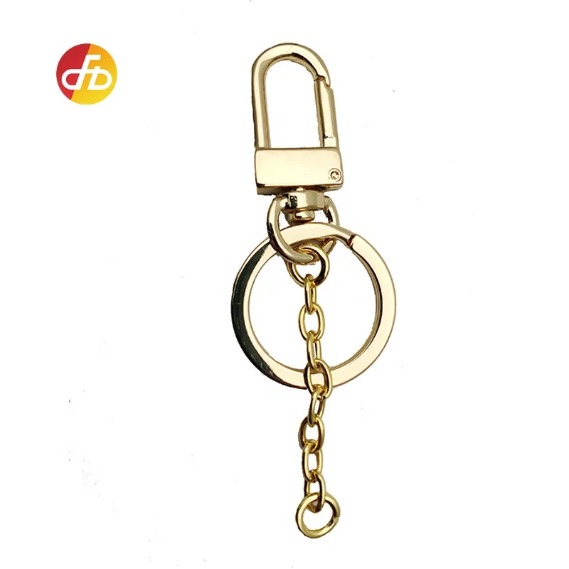 

Custom Flat Snap Hook Keychain Split Keyring Chain Gold Keychain DIY Metal Zinc Alloy Keychain Accessories