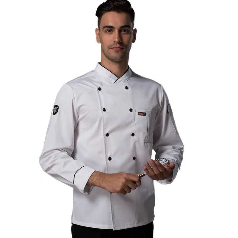 

wholesale chef coat poly cotton jacket chef hotel kitchen chef jacket uniform restaurant, Customized color