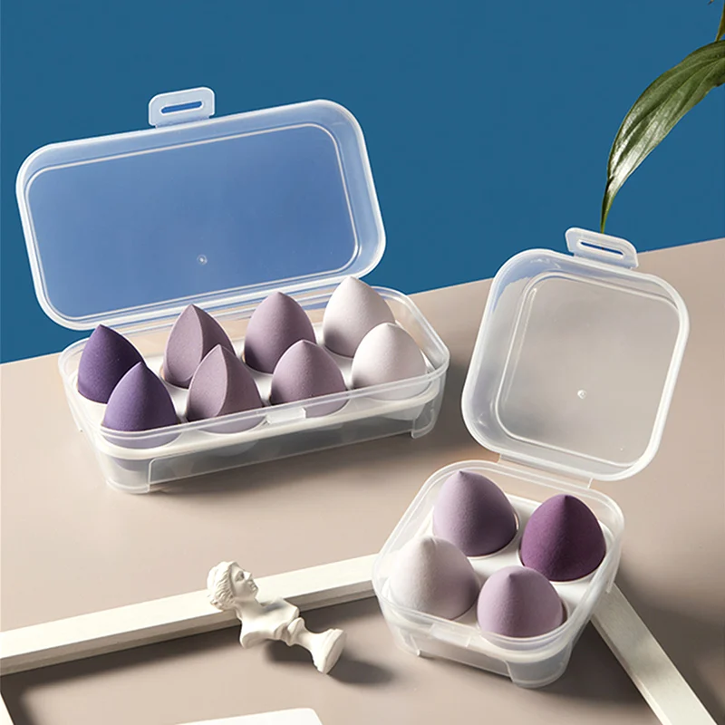

8Pcs Professional Makeup Sponge Set Blender Beauty Latex-free Blending Sponge With PVC Box, Multiple colors