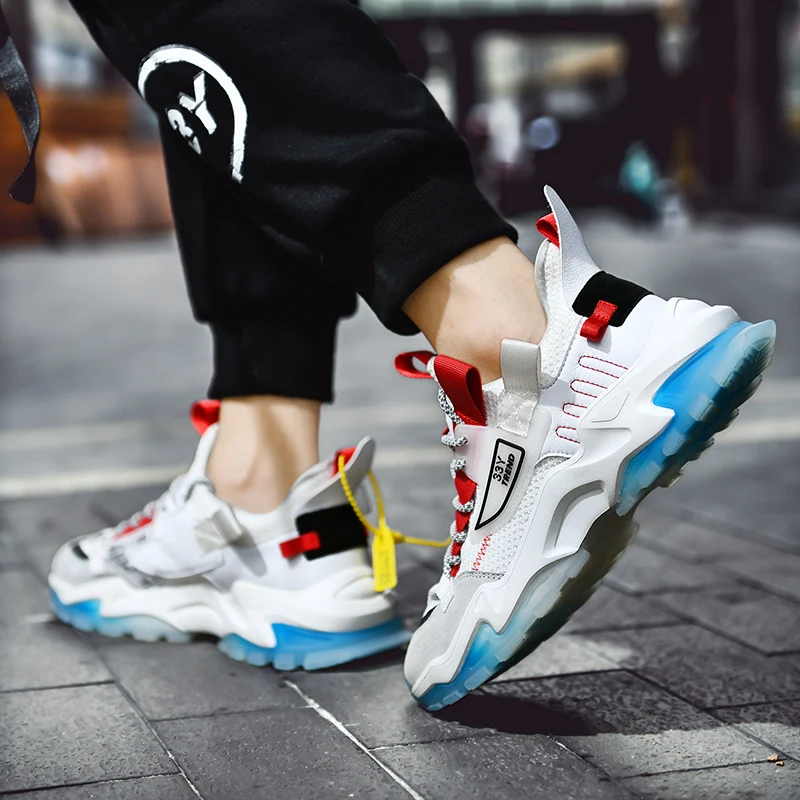 

Factory new men's shoes with increased soles sports shoes breathable ultra-light men's casual shoes cushion sneakers for men, White red,white yellow,dark green