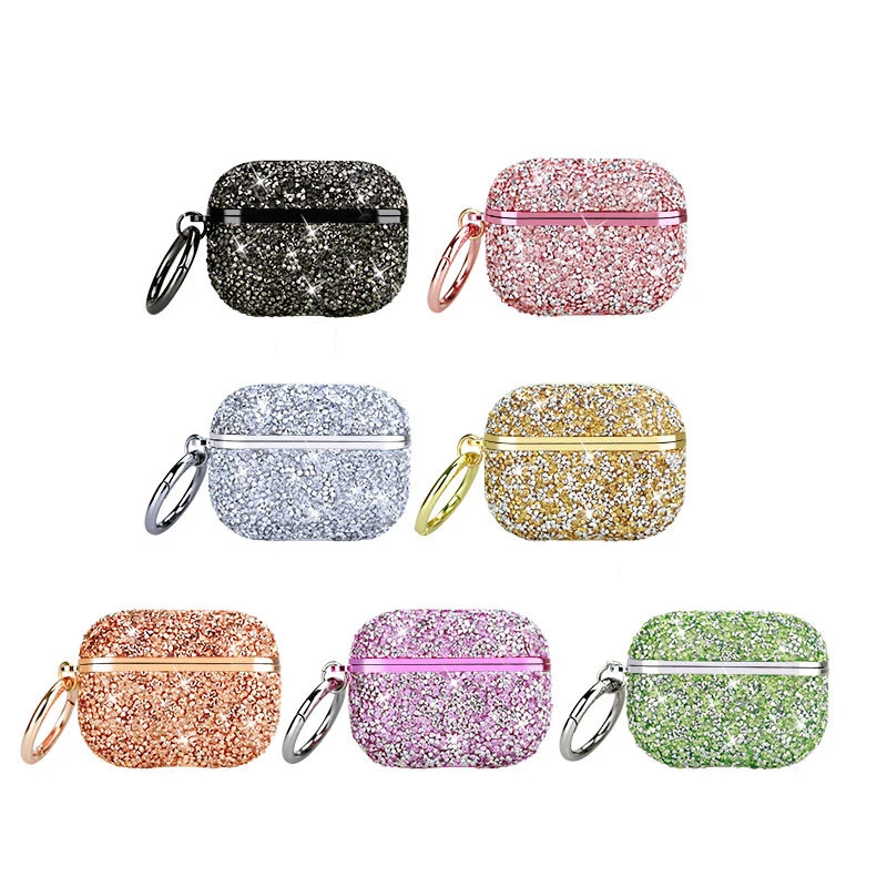 

New Glitter Bling Air Pods Pro Cases With Hook Keychain For Airpods Cases Diamond Sparkle Luxury Designer For Apple Airpod Case