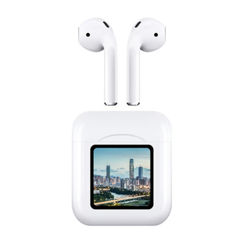 

Newest TWS NR-550 LCD Wireless Earphone Can Upload Pictures Headset Sport Earbuds With Fingerprint Touch, Black ,white