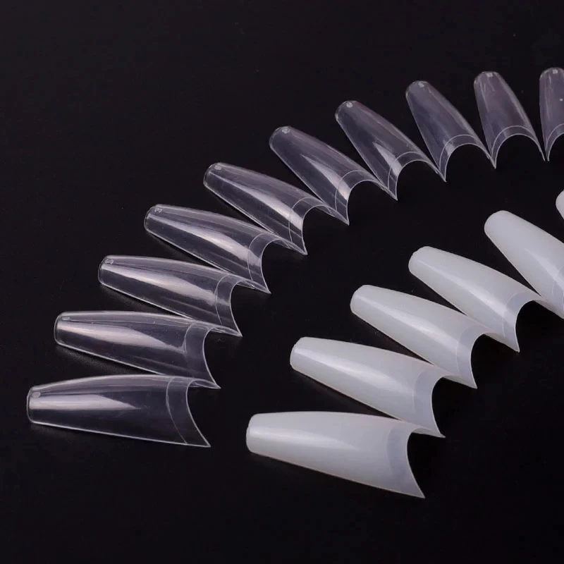 

500pcs Clear Natural Half Cover French False Nails Tips Coffin Acrylic Nail Tips