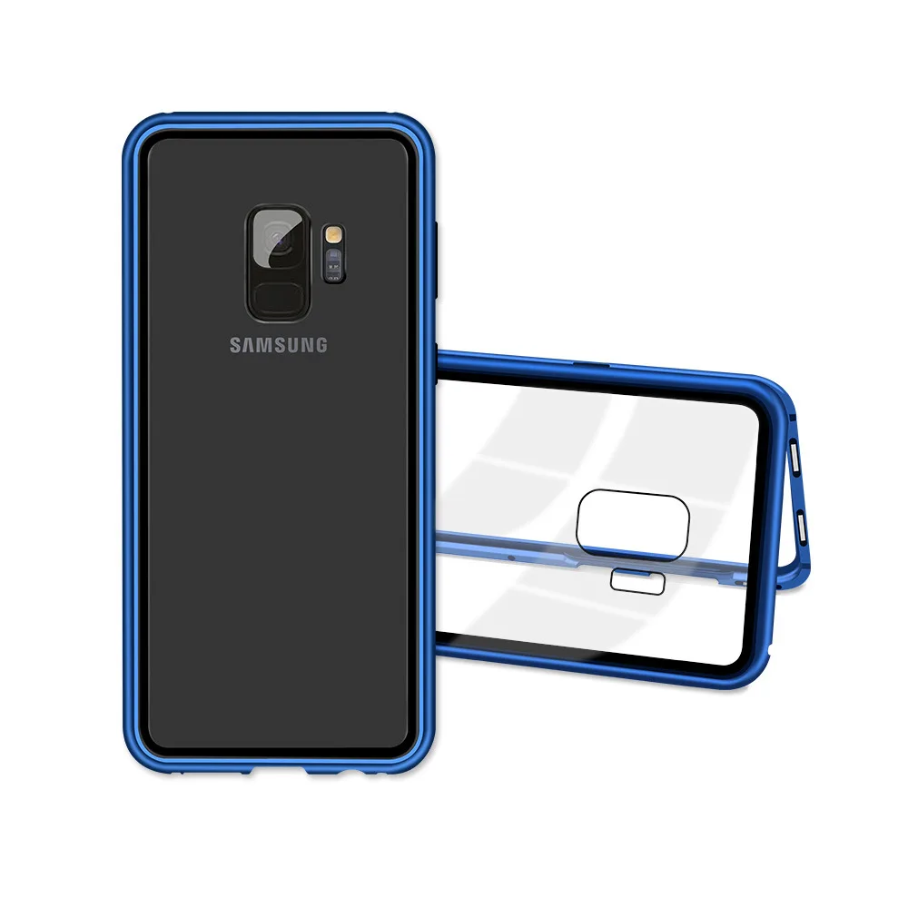 
Free Shipping 360 Degree Full Protective Metal Frame Magnetic Mobile Phone Case For Samsung S10 Plus 