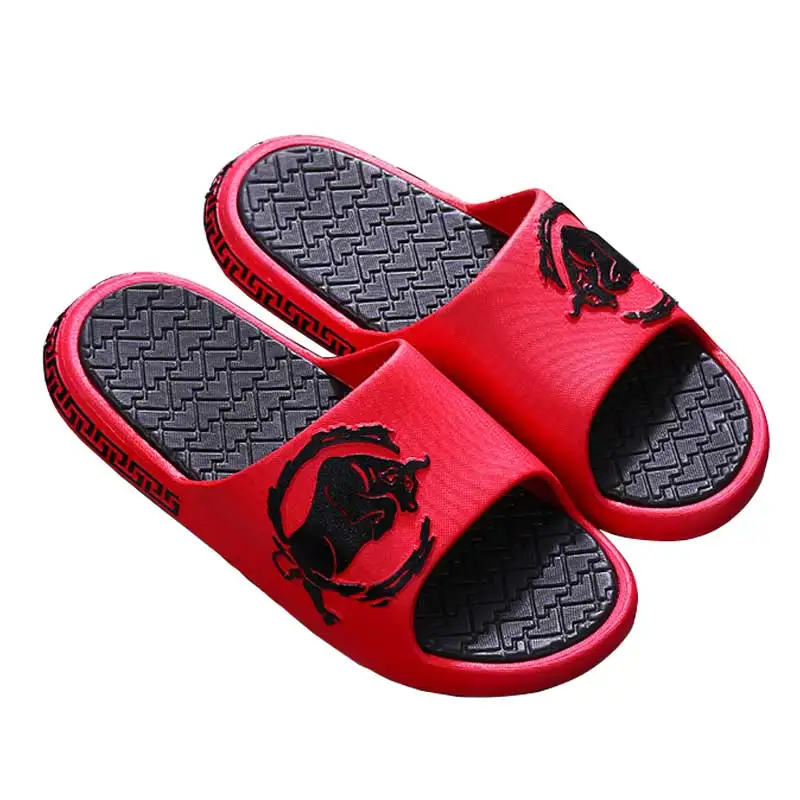 

Men Slippers Woman Flip Flops Bull Make red Manual Women's Lady Slipper, Blue,yellow,white,red,orange