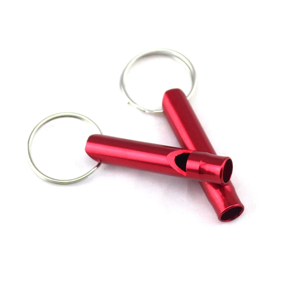 

Hot Edc Aluminum Survival Tools Multitool Metal Whistle Daily using Emergency Sport Colorful Whistle Key Chain For Hiking