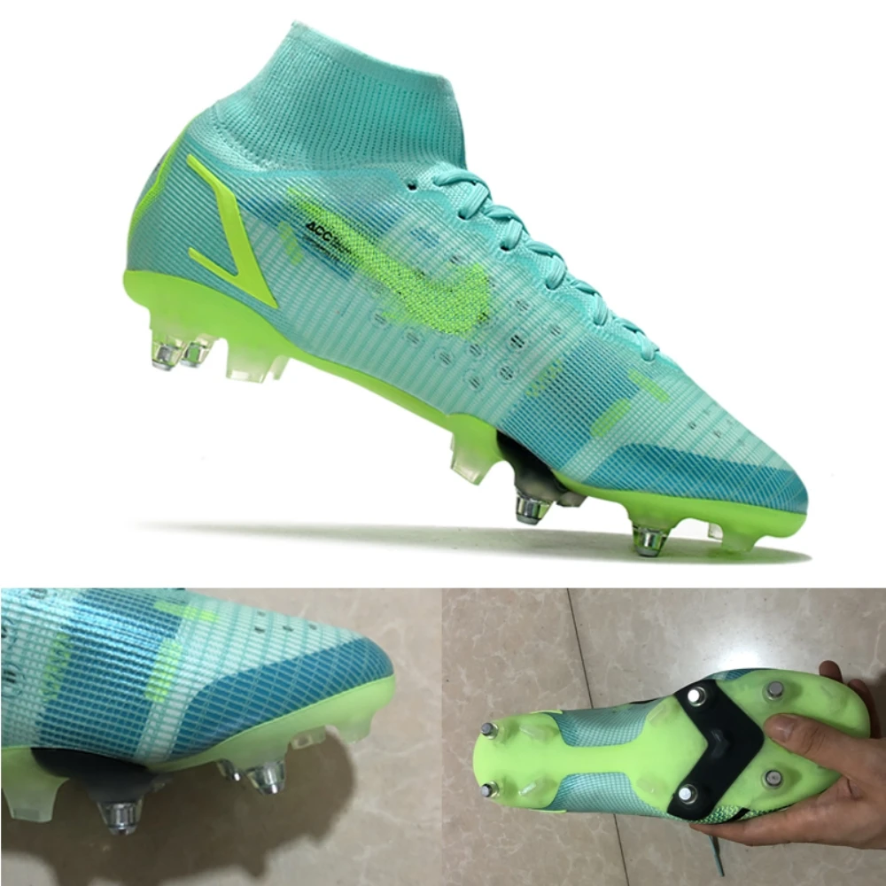 

2021 original quality factory price new brand high-top mens super VIII SG PRO soccer boots shoes waterproof fly football shoes