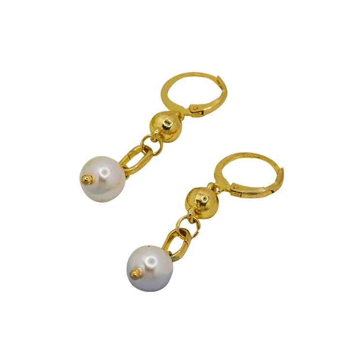 

2021 Good Quality Alloy Copper Fashion Earring Jewelry With Pearl For Women, Gold