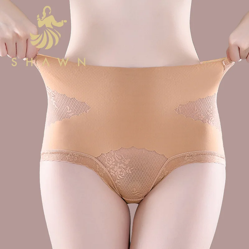 

Ladies Invisible High Waist Tummy Trimmer Lace Mesh Skinny Crotchless Nylon Panties Slimming Panty