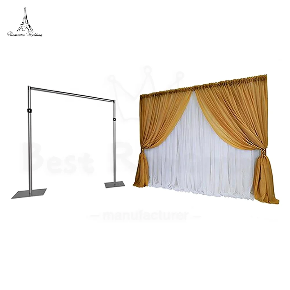 Wholesale Adjustable Wedding Pipe and Drape Pillar Backdrop Stand square Shape Silver Aluminum Pipe&drape on Sale