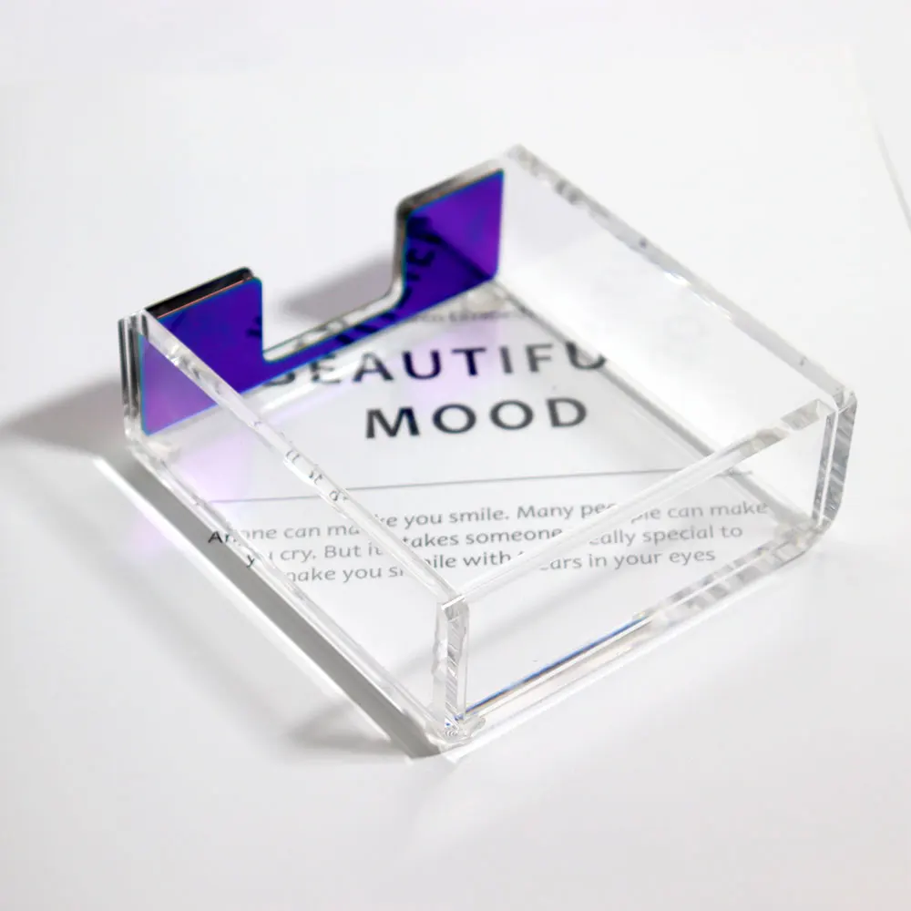 
Office table stationery paper sticky note pad holder Acrylic Card Holder colorful 