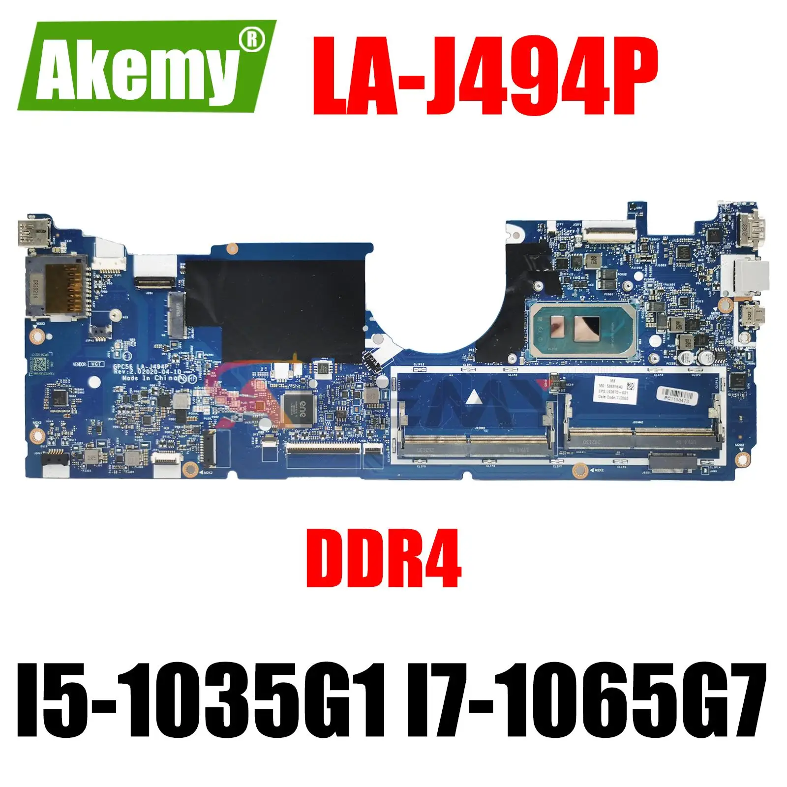 

15-ED LA-J494P motherboard for HP envy X360 15-ED Laptop motherboard Mainboard I5-1035G1 I7-1065G7 CPU DDR4
