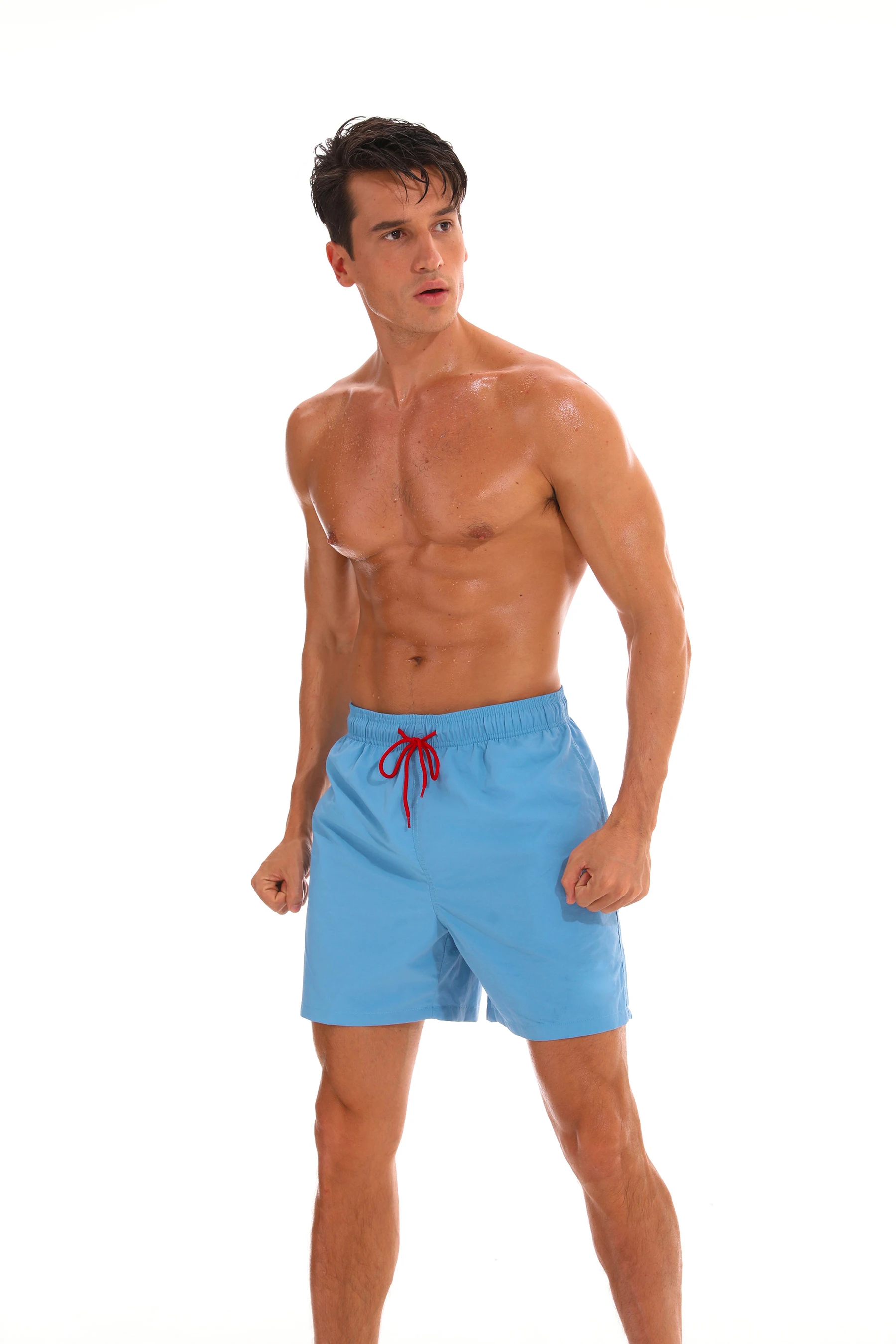Custom Logo Men Beach Swim Shorts Men Plain Swim Trunks Men Swimwear
