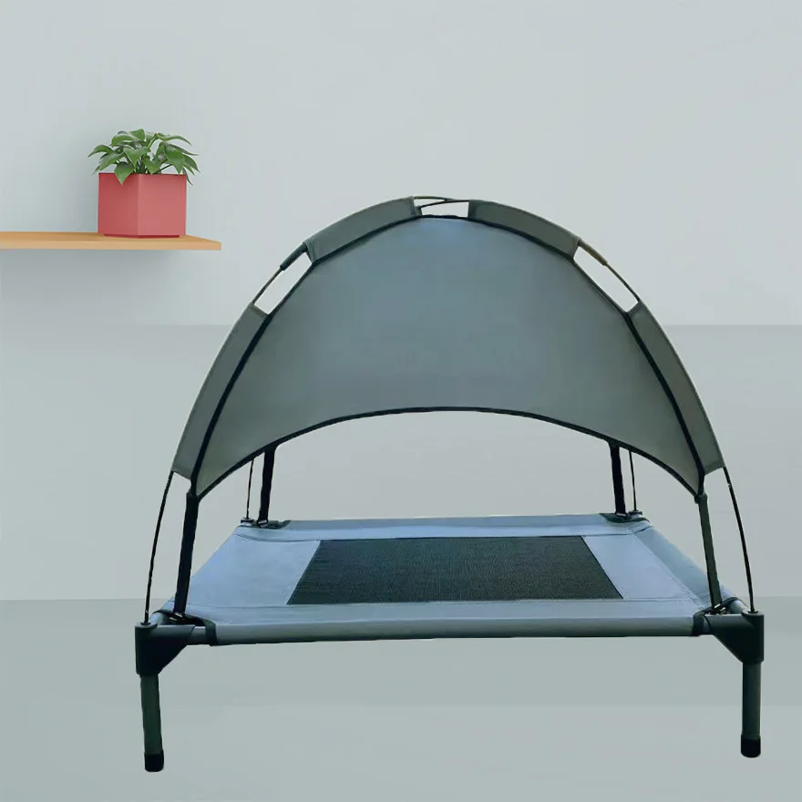 

Good Quality Durable Oxford Pet Camping Bed Dog Bed Outdoor Indestructible Elevated Dog Bed Pet Tent, Grey