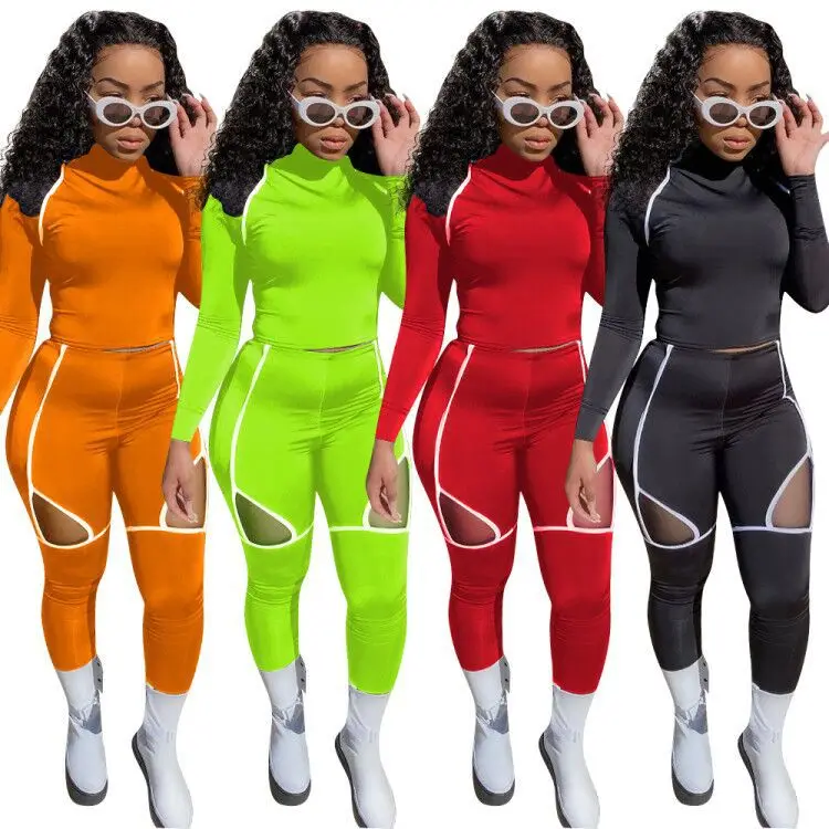 

European American Hot Sale Sports Yoga Running Clothes Ladies Sports Two-piece Suit Autumn Winter Casual Fashion Ladies Clothing, Customized color