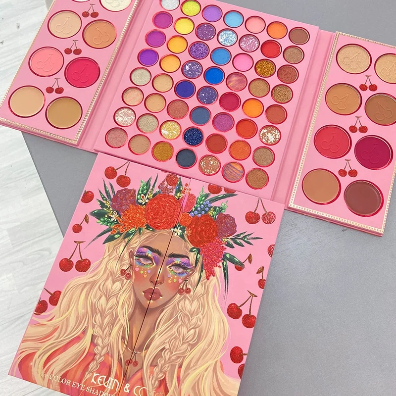 

2021 Hot Selling Private Label 72 Colors Blush&Eyeshadow Palette Makeup Shimmer Fold Cartoon Eye Shadow